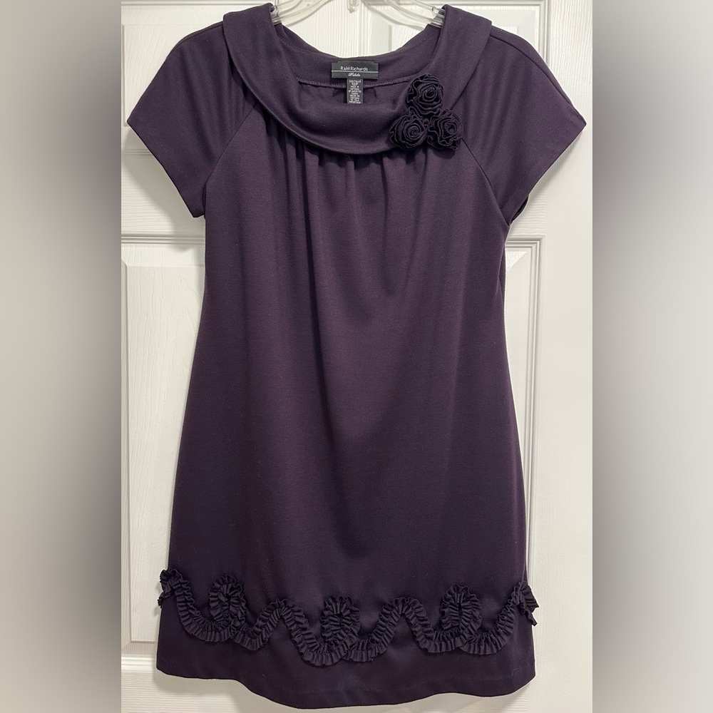 R & M Richards Petites Plum Pull Over Dress